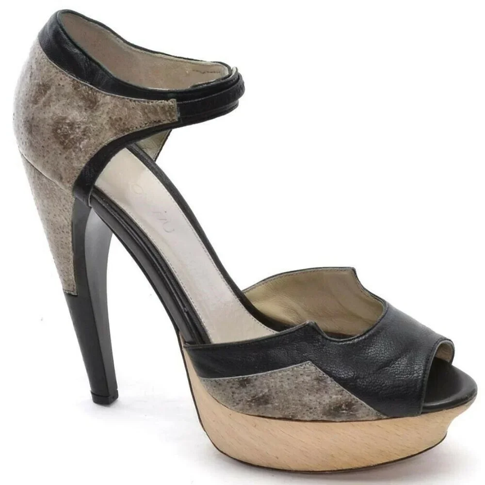 Jason Wu Open Toe Ankle Strap Platform Heels sz 38